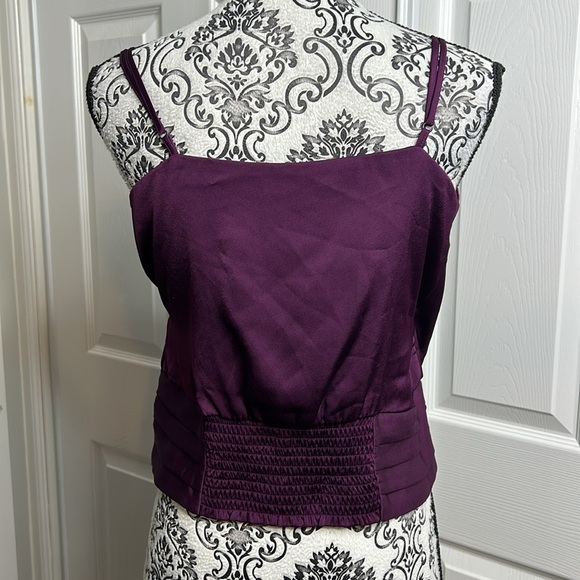 Express Deep Purple Camisole Top XS Adjustable Straps Stretch Back - Picture 4 of 7